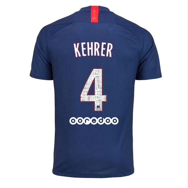 Camiseta Paris Saint Germain NO.4 Kehrer 1ª Kit 2019 2020 Azul